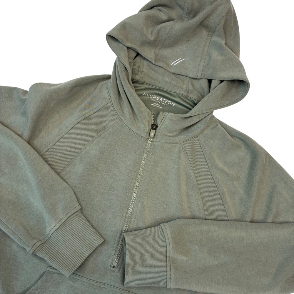 Recreation by Thread & Supply‎ Hoodie Women Medium Sage Green Quarter Zip